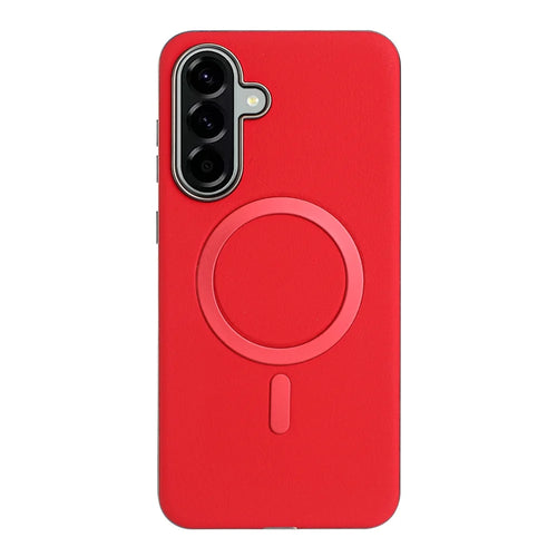 BINFEN COLOR For Samsung Galaxy A55 5G Case  BF40 Magnetic Case Electroplated PU + TPU Phone Back Cover - Red - 1