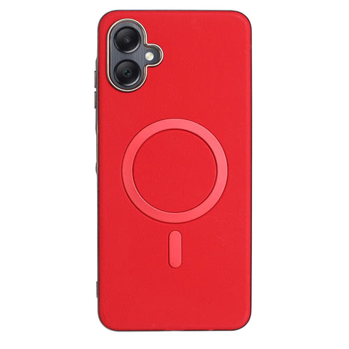 BINFEN COLOR For Samsung Galaxy A06 5G / Galaxy A06 4G Case  BF40 Magnetic Case Electroplated PU + TPU Phone Back Cover - Red - 1