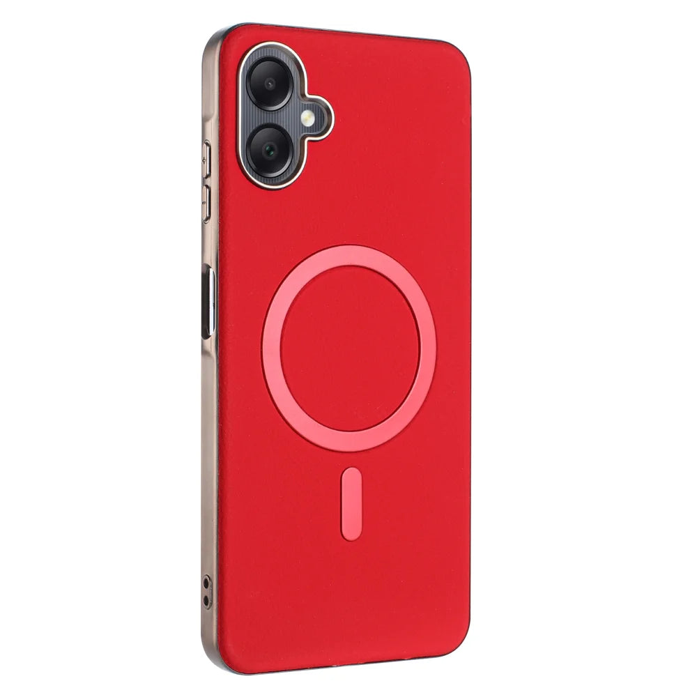 BINFEN COLOR For Samsung Galaxy A06 5G / Galaxy A06 4G Case  BF40 Magnetic Case Electroplated PU + TPU Phone Back Cover - Red - 2