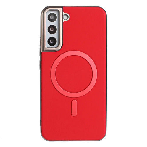 BINFEN COLOR For Samsung Galaxy S24 FE Case  BF40 Magnetic Case Electroplated PU + TPU Phone Back Cover - Red - 1