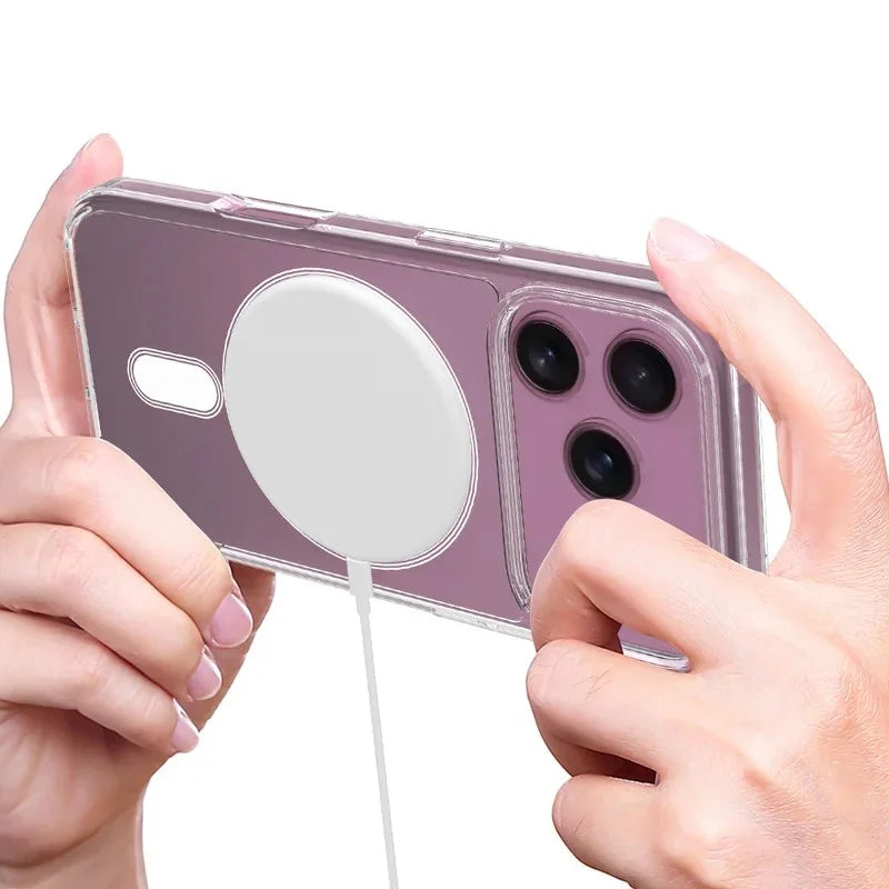 WANLONFENG For iPhone 17 Pro Max Clear Phone Case  LM Series Compatible with MagSafe with Screen Film (Big Lens Hole) - Transparent - 3