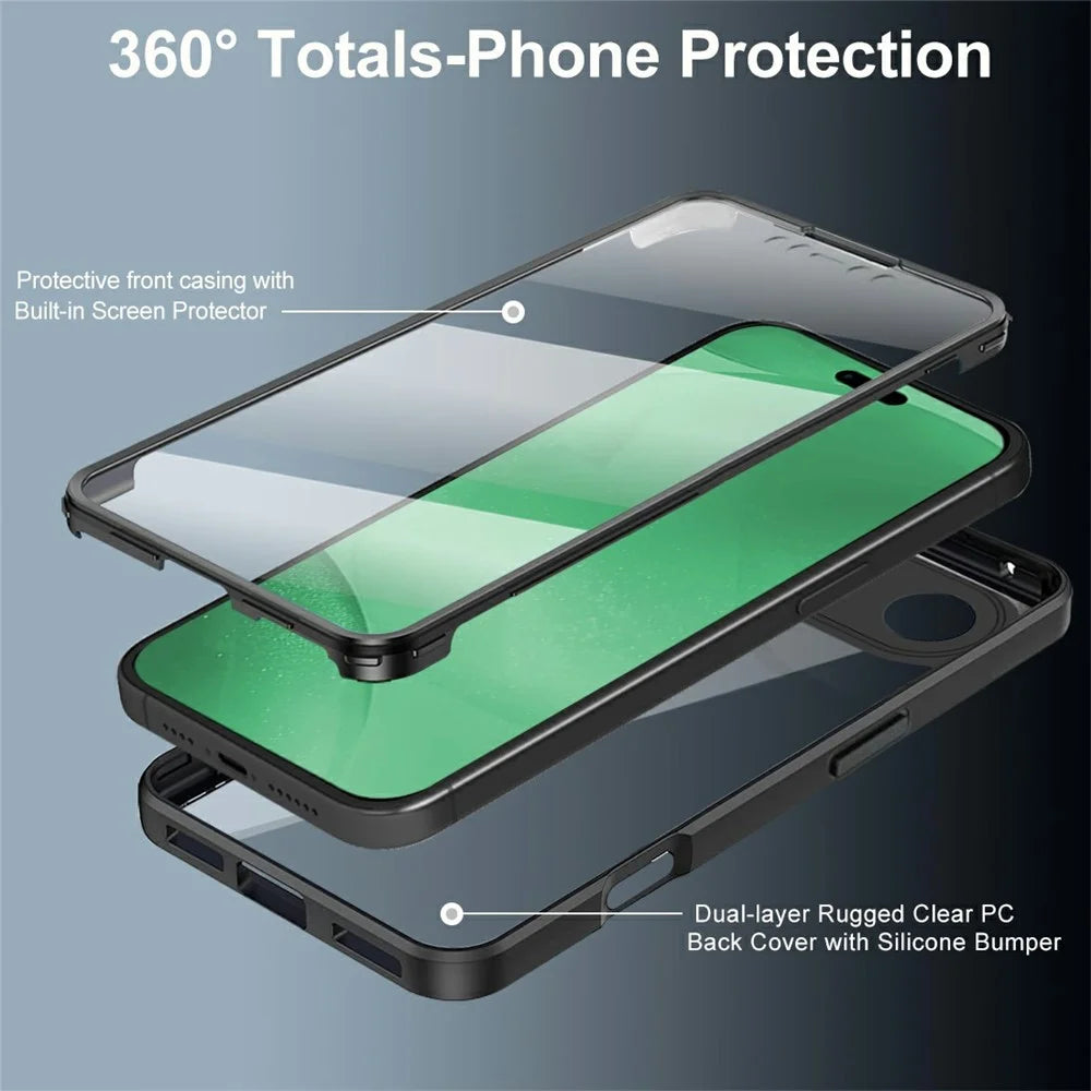 For iPhone Air Case Acrylic + TPU Clear Phone Cover with PET Screen Film - Black - 2