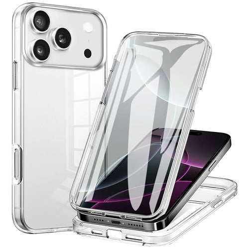 For iPhone 17 Pro Max Case TPU Frame Clear Acrylic Back Phone Cover with PET Film - 1