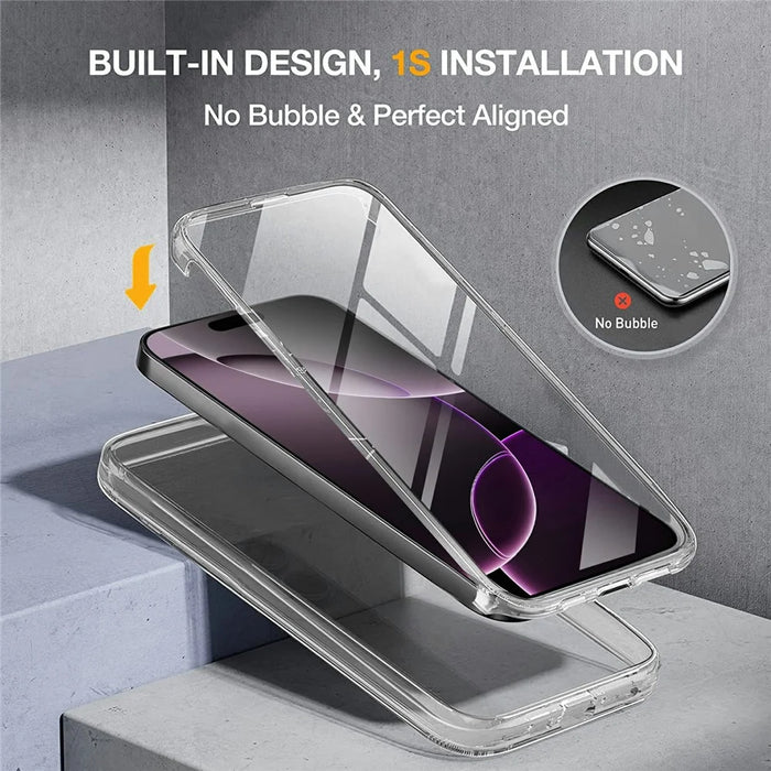 For iPhone 17 Pro Max Case TPU Frame Clear Acrylic Back Phone Cover with PET Film - 2