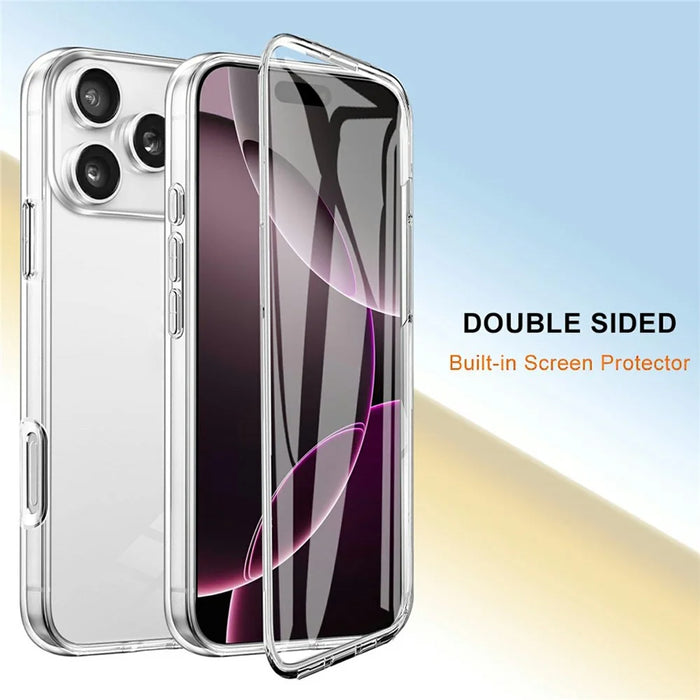For iPhone 17 Pro Max Case TPU Frame Clear Acrylic Back Phone Cover with PET Film - 7