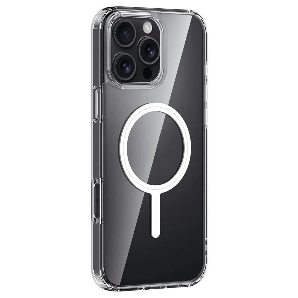 For iPhone 16 Pro Magnetic Case TPU Acrylic Clear Phone Back Cover - 1