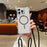 For iPhone 16 Pro Magnetic Case with Lanyard Drop-Proof TPU + PC Phone Back Cover - Black - 1