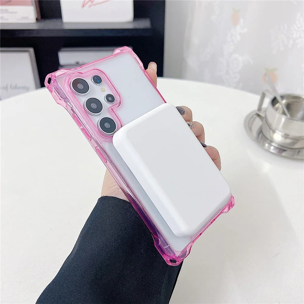 For Samsung Galaxy S25 Ultra Magnetic Case Ring Kickstand TPU + PC Phone Cover - Pink - 2
