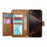 For iPhone 16 Case Floral Leaf Pattern Multi Card Slots Zipper Leather Phone Cover with Wrist Strap - Brown - 2