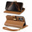 For iPhone 16 Case Floral Leaf Pattern Multi Card Slots Zipper Leather Phone Cover with Wrist Strap - Brown - 3
