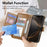 For iPhone 16 Case Floral Leaf Pattern Multi Card Slots Zipper Leather Phone Cover with Wrist Strap - Brown - 6