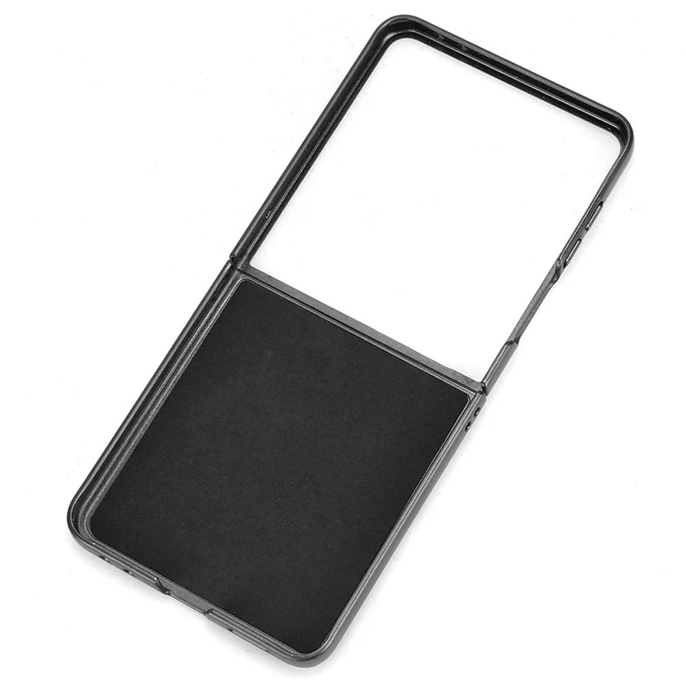 For Samsung Galaxy Z Flip7 5G Case Card Holder Litchi Texture Leather + PC Phone Cover - Black - 4