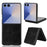 For Samsung Galaxy Z Flip7 5G Case Crocodile Texture Leather Coated Hard PC Phone Cover - Black - 1