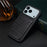 For iPhone 17 Pro Max Case with Card Holder Leather + PC + TPU Crocodile Textured Back Cover - Black - 5