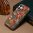 For iPhone 17 Case with Card Holder Kickstand Flowers Design Leather Phone Cover - Spring / Green - 5