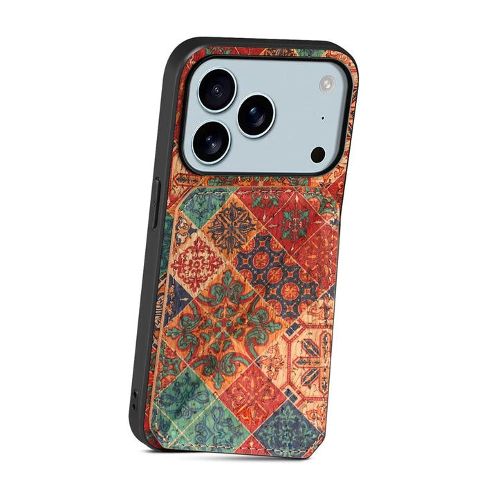 For iPhone 17 Pro Case with Card Holder Kickstand Flowers Design Leather Phone Cover - Winter / Blue - 2