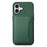 For iPhone 17 Case with Card Slots Kickstand Calf Texture Leather Phone Back Cover - Green - 1