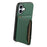 For iPhone 17 Case with Card Slots Kickstand Calf Texture Leather Phone Back Cover - Green - 2