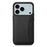 For iPhone 17 Pro Max Case with Card Slots Kickstand Calf Texture Leather Phone Back Cover - Black - 1