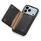 For iPhone 17 Pro Max Case with Card Slots Kickstand Calf Texture Leather Phone Back Cover - Black - 4