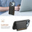 For iPhone 17 Pro Max Case with Card Slots Kickstand Calf Texture Leather Phone Back Cover - Black - 5