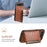 For iPhone Air Case Card Holder Kickstand Crocodile Texture Leather Back Phone Cover - Brown - 5