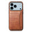For iPhone 17 Pro Case Card Holder Kickstand Crocodile Texture Leather Back Phone Cover - Brown - 1