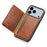 For iPhone 17 Pro Case Card Holder Kickstand Crocodile Texture Leather Back Phone Cover - Brown - 4