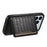 For iPhone 17 Pro Max Case Card Holder Kickstand Crocodile Texture Leather Back Phone Cover - Black - 3