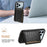 For iPhone 17 Pro Max Case Card Holder Kickstand Crocodile Texture Leather Back Phone Cover - Black - 5