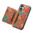 For iPhone 17 Case Flower Print Leather + PC + TPU Cover with Card Holder Kickstand - Winter / Blue - 4