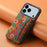 For iPhone 17 Pro Case Flower Print Leather + PC + TPU Cover with Card Holder Kickstand - Spring / Green - 7