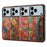For iPhone 17 Pro Max Case Flower Print Leather + PC + TPU Cover with Card Holder Kickstand - Spring / Green - 6