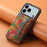 For iPhone 17 Pro Max Case Flower Print Leather + PC + TPU Cover with Card Holder Kickstand - Spring / Green - 7