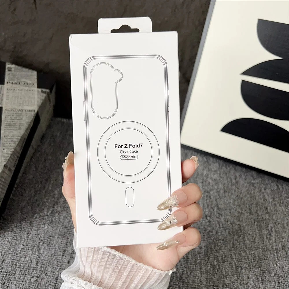For Samsung Galaxy Z Fold7 5G Case Clear Acrylic Back Phone Cover Magnetic Case - 2