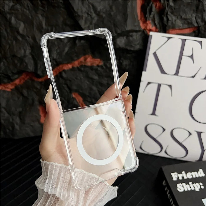 For Samsung Galaxy Z Flip7 5G Case Clear Acrylic Back Phone Cover Magnetic Case - 5
