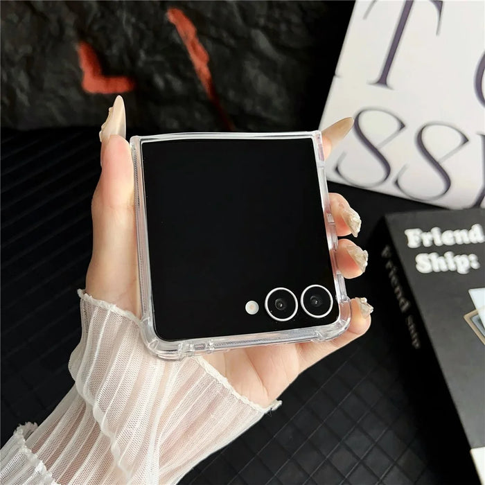 For Samsung Galaxy Z Flip7 5G Case Clear Acrylic Back Phone Cover Magnetic Case - 7