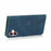 For iPhone 17 Case Color Splicing Wallet Stand Leather Phone Cover with Wrist Strap - Blue / Green - 4