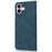 For iPhone 17 Case Color Splicing Wallet Stand Leather Phone Cover with Wrist Strap - Blue / Green - 6