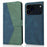 For iPhone 18 Pro / 17  Pro Case Color Splicing Wallet Stand Leather Phone Cover with Wrist Strap - Blue / Green - 1