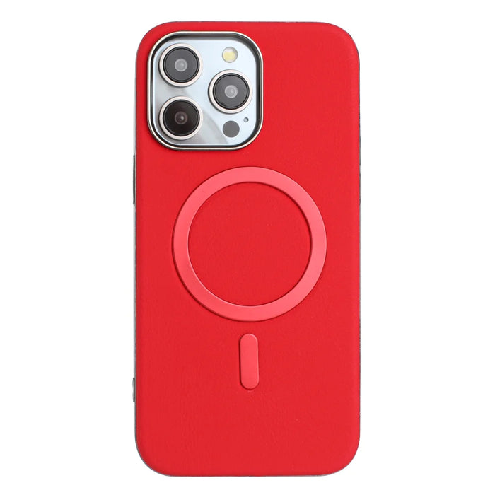 BINFEN COLOR For iPhone 15 Pro Case  BF40 Compatible with MagSafe Electroplated PU + TPU Phone Back Cover - Red - 1