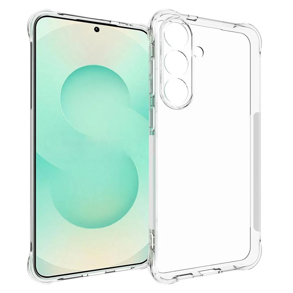 WANLONFENG For Samsung Galaxy S25 FE Case  WL Series 2.0mm TPU Phone Cover with Tempered Glass Film - Transparent - 2