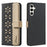 BINFEN COLOR For Samsung Galaxy S25 FE Leather Case  BF36 Floral Pattern Phone Cover RFID Blocking Wallet Stand - Black - 1