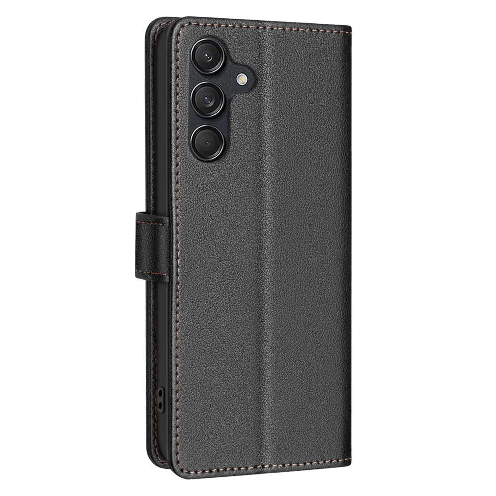 BINFEN COLOR For Samsung Galaxy S25 FE Leather Case  BF32 Wallet RFID Blocking Phone Cover - Black - 3