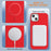 BINFEN COLOR For iPhone 15 Case  BF40 Compatible with MagSafe Electroplated PU + TPU Phone Back Cover - Red - 5