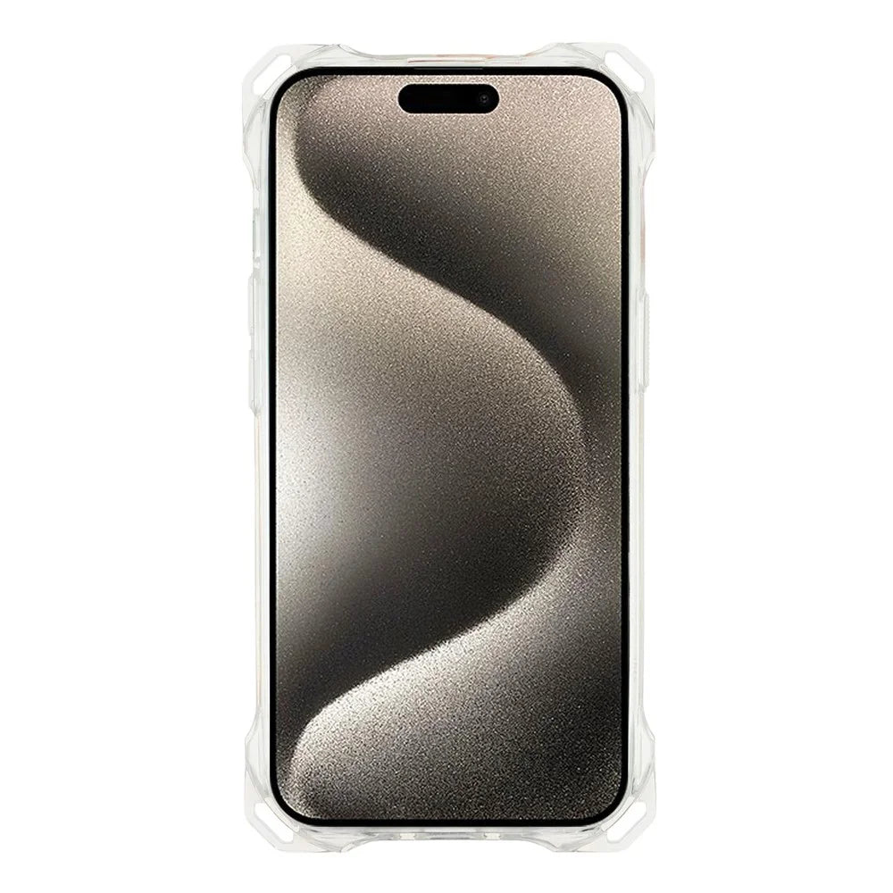 For iPhone 15 Magnetic Case Drop-Proof TPU + PC Phone Back Cover - Orange - 2