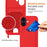 For iPhone 17 Case Liquid Silicone Card Holder Back Phone Cover with Lanyard - Red - 4