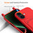 For iPhone 17 Case Liquid Silicone Card Holder Back Phone Cover with Lanyard - Red - 5