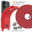 For iPhone 17 Case Liquid Silicone Card Holder Back Phone Cover with Lanyard - Red - 7