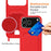 For iPhone 17 Pro Max Case Liquid Silicone Card Holder Back Phone Cover with Lanyard - Red - 4